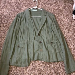Green military jacket